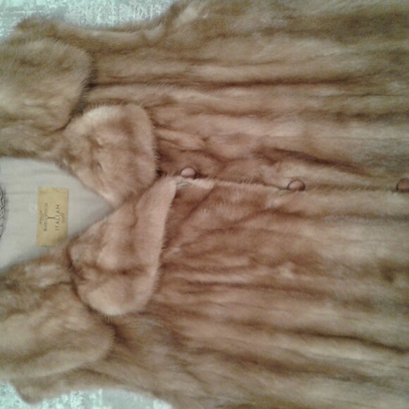 WOMEN REAL NATURAL MINK FUR VEST COAT JACKET WOMEN BROWN TAN M MEDIUM L LARGE 10 - Picture 3 of 13